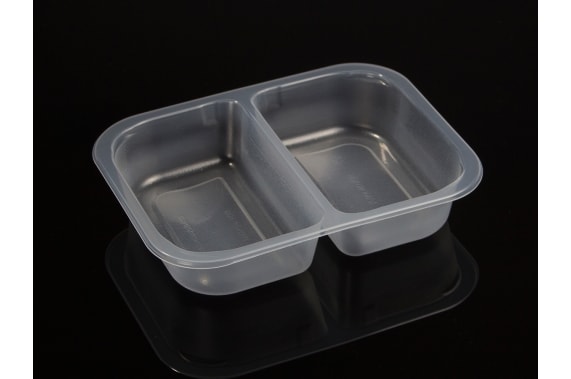 READY MEAL TRAY WITH 2 COMPARTMENTS